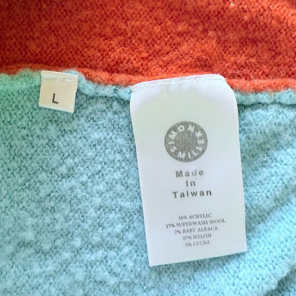 Simon Miller Didi Colorblock Cardigan Sweater in Blue, Orange & Yellow Size L - Picture 10 of 14